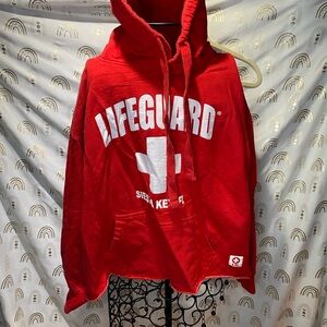 Lifeguard Red Hoodie Sweatshirt LG